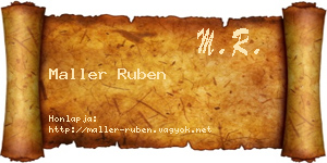 Maller Ruben névjegykártya